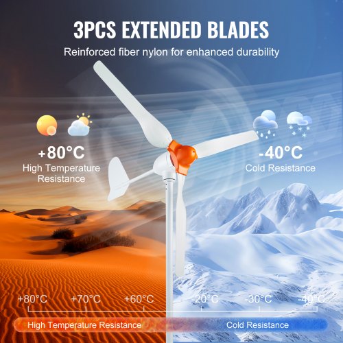 800W Wind Turbine Generator 12V Wind Turbine Kit 3Blade Wind Power
