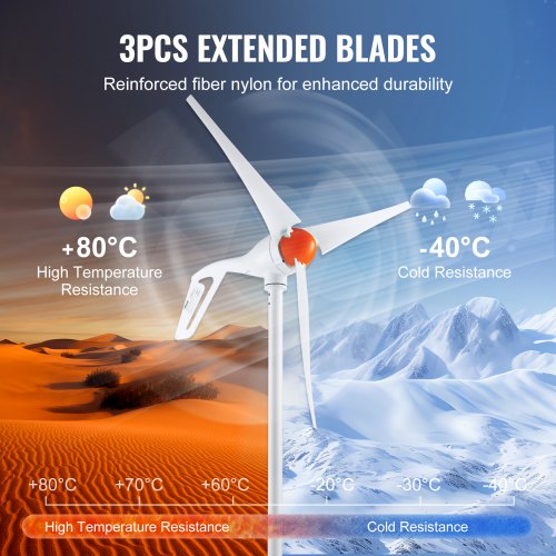 500W Wind Turbine Generator 12V Wind Turbine Kit 3Blade Wind Power
