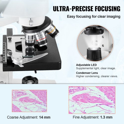 Compound Trinocular Microscope 40X5000X Magnification Trinocular Compound