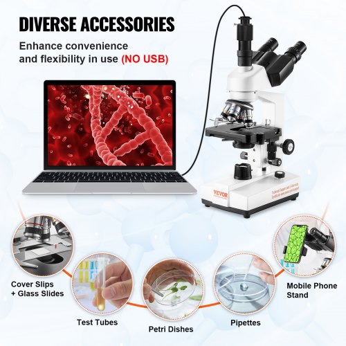 Compound Trinocular Microscope 40X5000X Magnification Trinocular Compound