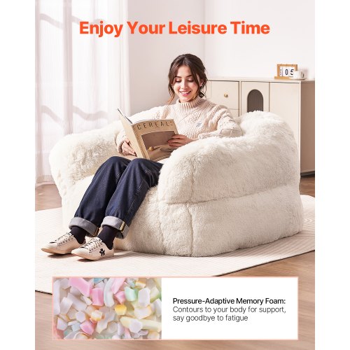 Bean Bag Chair BeanBag Sofa Chair with Armrests for Adults Fluffy Plush