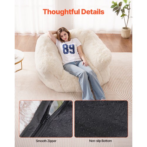 Bean Bag Chair BeanBag Sofa Chair with Armrests for Adults Fluffy Plush