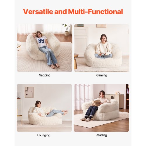 Bean Bag Chair BeanBag Sofa Chair with Armrests for Adults Fluffy Plush