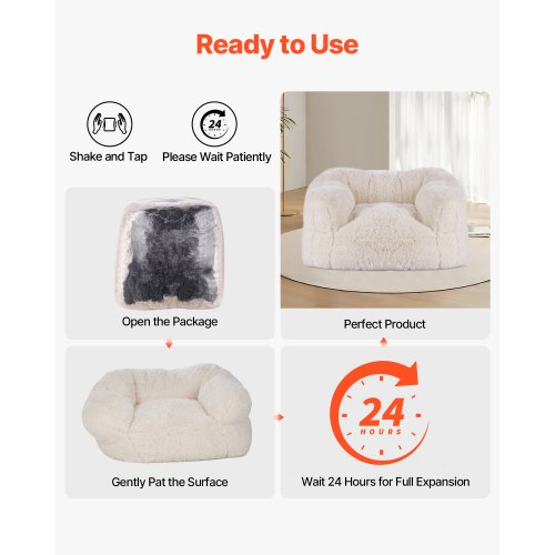 Bean Bag Chair BeanBag Sofa Chair with Armrests for Adults Fluffy Plush