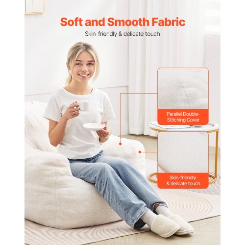Bean Bag Chair 3 feet Bean Bag Chair with Soft Armrests and Storage Pocket
