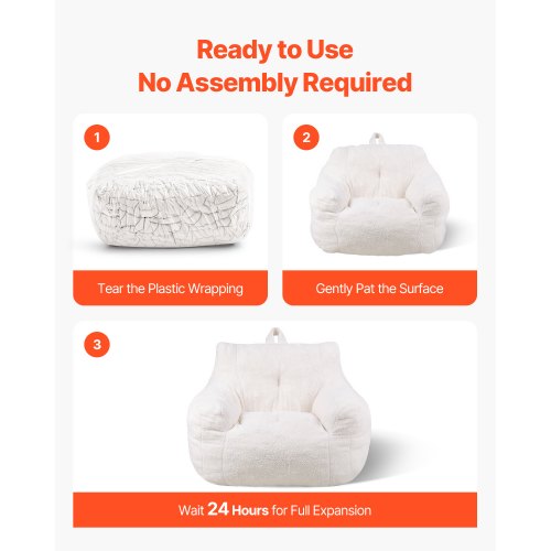 Bean Bag Chair 3 feet Bean Bag Chair with Soft Armrests and Storage Pocket
