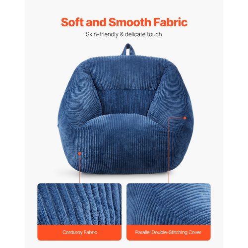 Bean Bag Chair 3 feet Bean Bag Chair with Soft Armrests and Storage Pocket