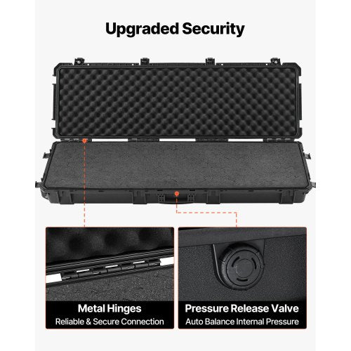 Hard Rifle Case Lockable With Detachable Xpe Foam 50 In Gun Storage Wheels