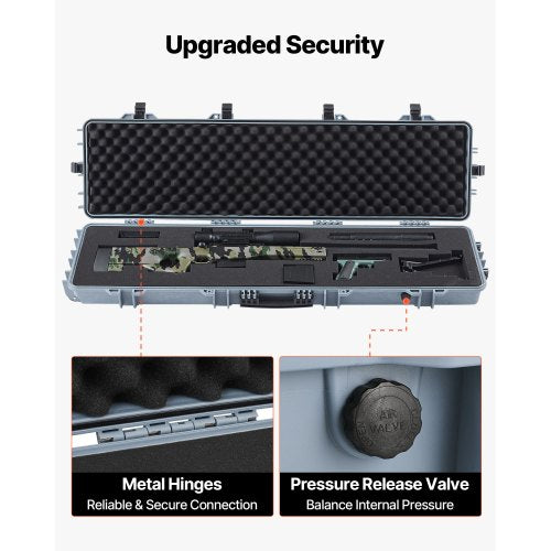 Hard Rifle Case Lockable With Precut Foams 50 In Movable Gun Storage Wheels
