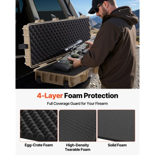 Hard Rifle Case Lockable With Precut Foams 50 In Movable Gun Storage Wheels 21