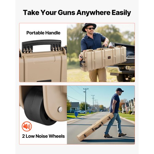Hard Rifle Case Lockable With Precut Foams 50 In Movable Gun Storage Wheels 21