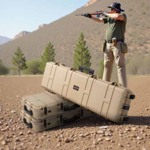 Hard Rifle Case Lockable With Precut Foams 50 In Movable Gun Storage Wheels 21