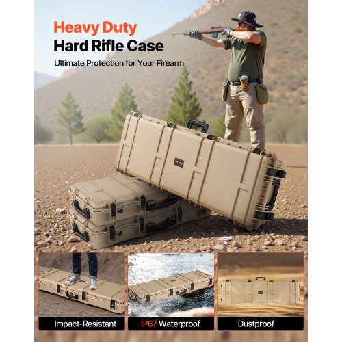 Hard Rifle Case Lockable With Precut Foams 52 In Gun Storage Wheels Heavy Duty b