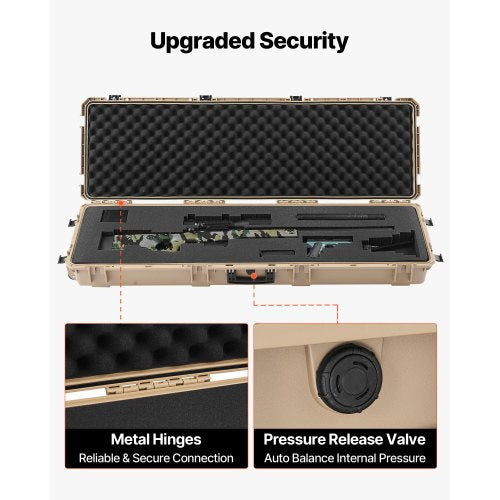 Hard Rifle Case Lockable With Precut Foams 52 In Gun Storage Wheels Heavy Duty b