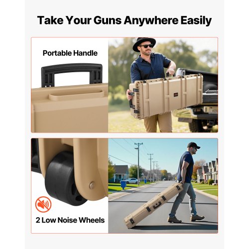 Hard Rifle Case Lockable With Precut Foams 52 In Gun Storage Wheels Heavy Duty b