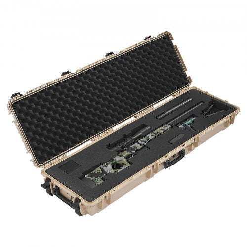 Hard Rifle Case Lockable With Precut Foams 52 In Gun Storage Wheels Heavy Duty b