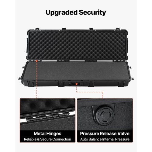 Hard Rifle Case Lockable With Precut Foams 52 In Gun Storage Wheels Heavy Duty a