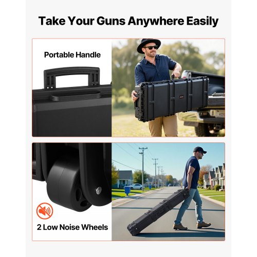 Hard Rifle Case Lockable With Precut Foams 52 In Gun Storage Wheels Heavy Duty a