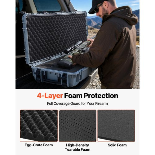 Hard Rifle Case Lockable With Precut Foams 52 In Gun Storage Wheels Heavy Duty