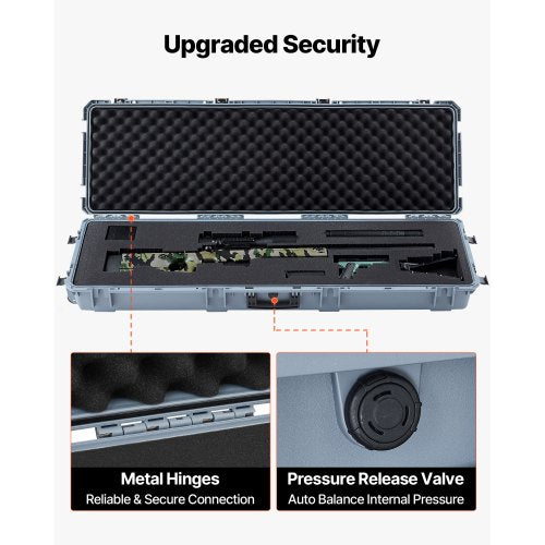 Hard Rifle Case Lockable With Precut Foams 52 In Gun Storage Wheels Heavy Duty