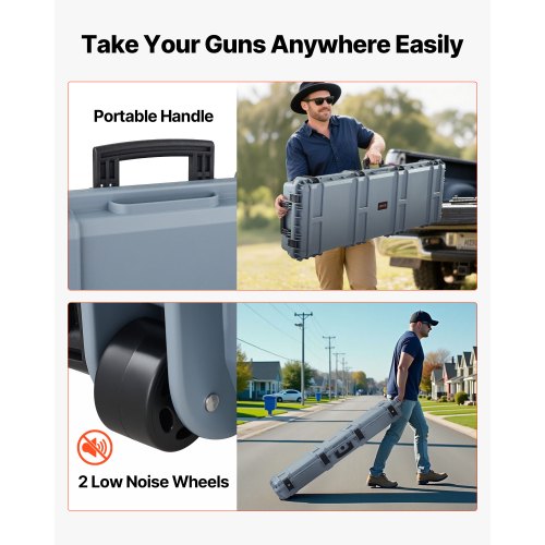 Hard Rifle Case Lockable With Precut Foams 52 In Gun Storage Wheels Heavy Duty