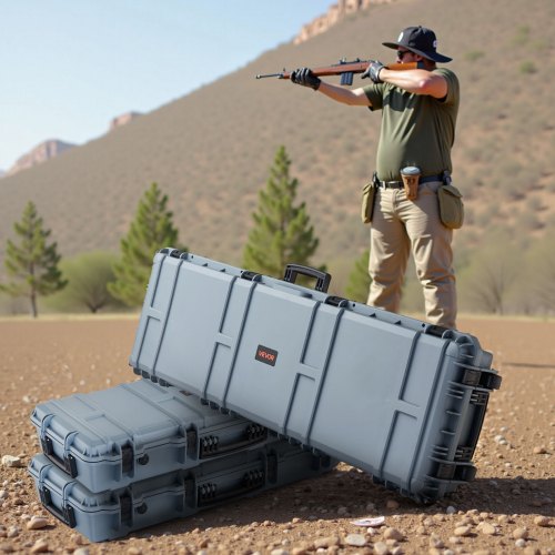 Hard Rifle Case Lockable With Precut Foams 52 In Gun Storage Wheels Heavy Duty
