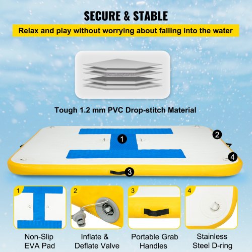Inflatable Dock Platform Inflatable Floating Dock 8x5 ft with Electric Air Pump