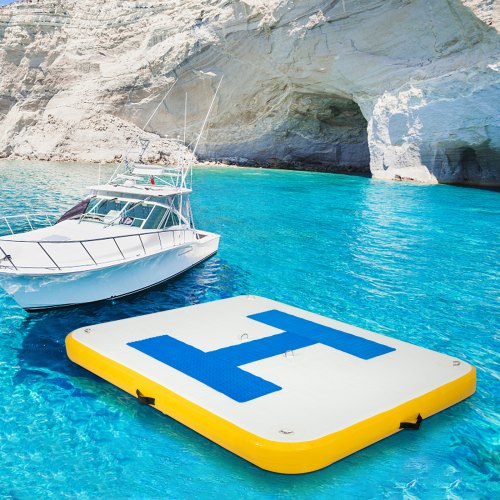 Inflatable Dock Platform Inflatable Floating Dock 8x5 ft with Electric Air Pump