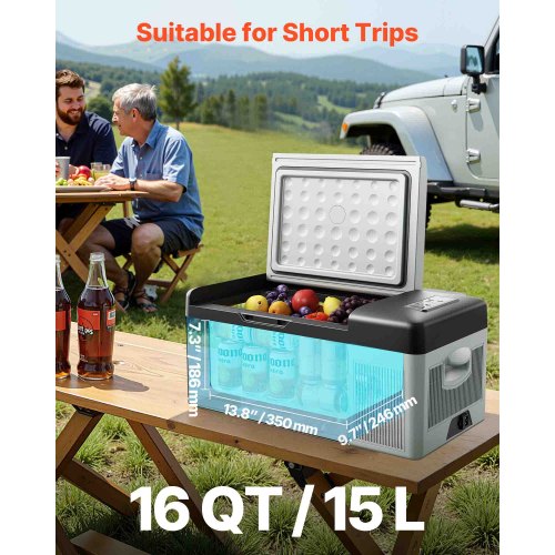 12 Volt Refrigerator 16 Qt Portable Mini Car Fridge with 468 Cooling