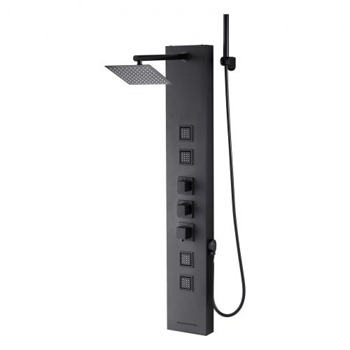 Shower Panel Tower System with Rainfall Shower Head 49 in Brushed Stainless