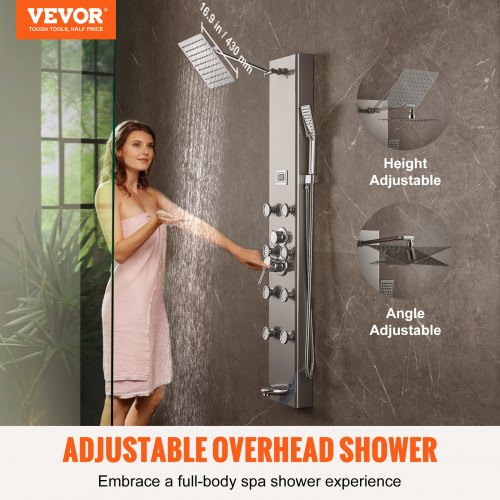 Shower Panel System 5 Shower Modes Digital Display Shower Panel Tower