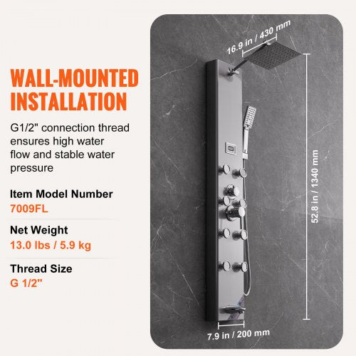 Shower Panel System 5 Shower Modes Digital Display Shower Panel Tower
