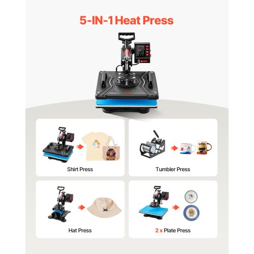 Heat Press 5 in 1 Heat Press 12x15 Machine Machine Digital Precise