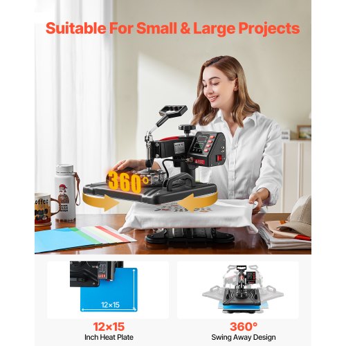 Heat Press 5 in 1 Heat Press 12x15 Machine Machine Digital Precise