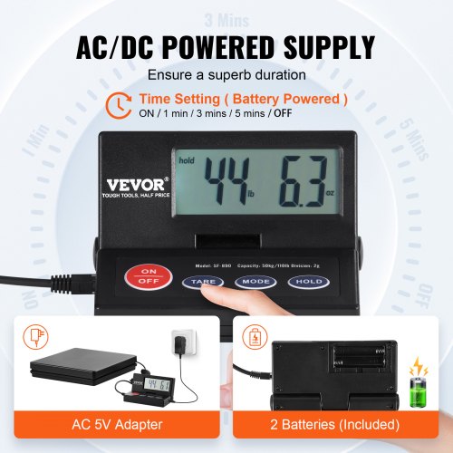 Digital Shipping Scale 110 lbs x 007 oz Heavy Duty Postal Scale with Timer