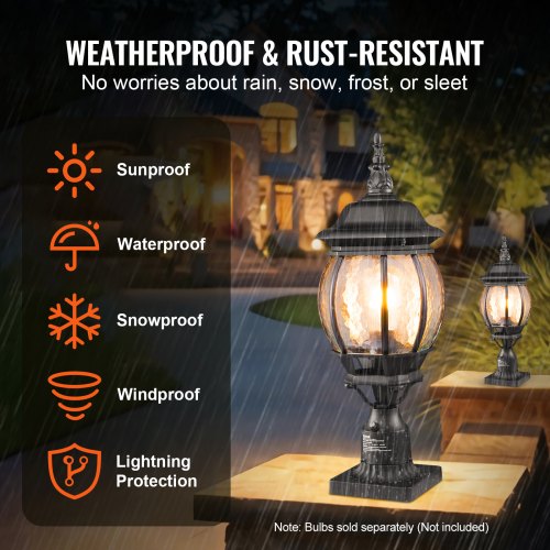 2 PCs Dusk to Dawn Outdoor Lamp Post Light Fixture 2087in Pole Pier Mount