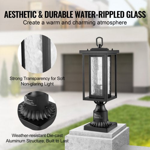 2 Pack Dusk to Dawn Outdoor Post Light 1772 in Waterproof Lamp Post Light