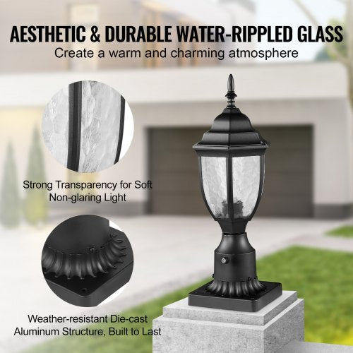 2 Pack Dusk to Dawn Outdoor Post Light 1535 in Waterproof Lamp Post Light