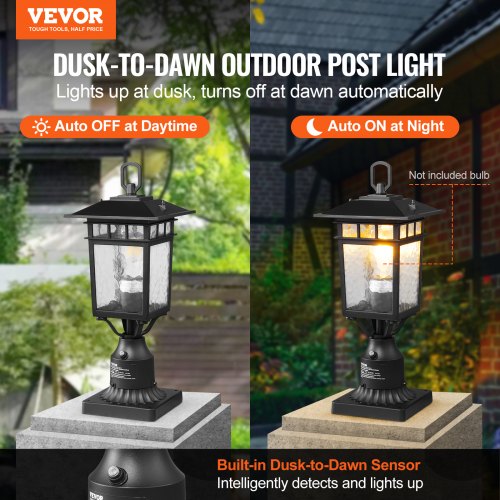 2 PCs Dusk to Dawn Outdoor Lamp Post Light Fixture 1575in Pole Pier Mount