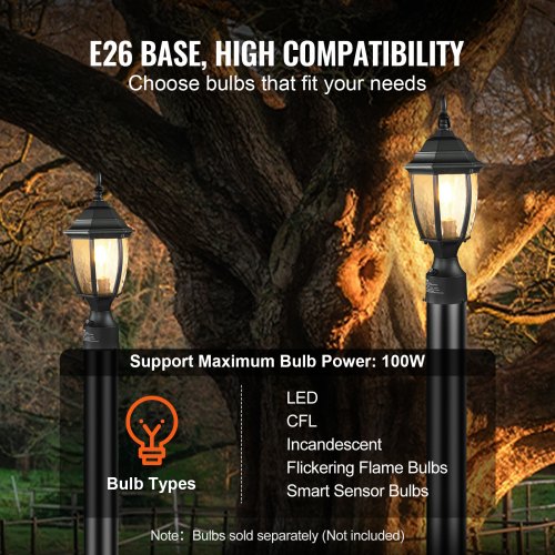 Dusk to Dawn Outdoor Lamp Post Light Fixture 1575 in Pole or Pier Mount – 100W