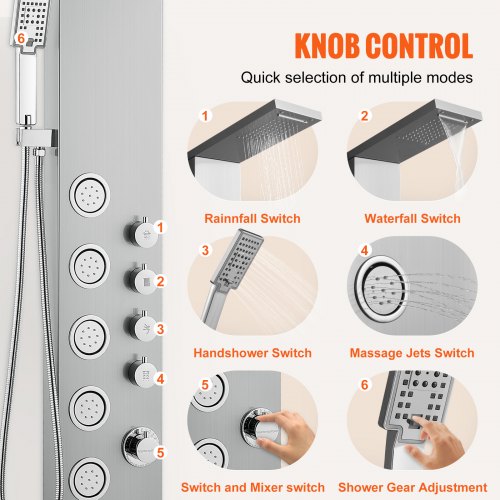 Shower Panel System 4 Shower Modes Shower Panel Tower Rainfall Waterfall