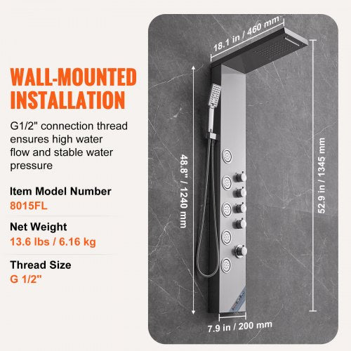 Shower Panel System 4 Shower Modes Shower Panel Tower Rainfall Waterfall