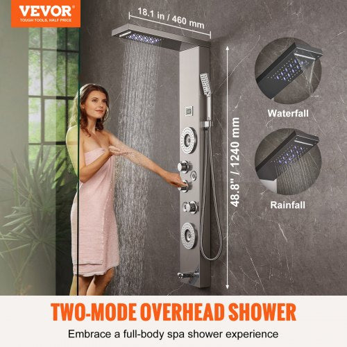 Shower Panel System 6 Shower Modes LED Display Shower Panel Tower