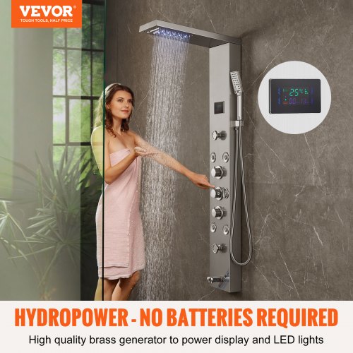 Shower Panel System 6 Shower Modes LED Screen Hydroelectricity Shower