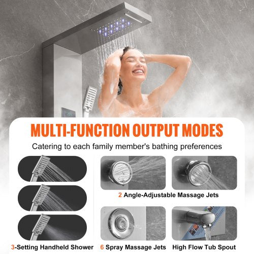 Shower Panel System 6 Shower Modes LED Screen Hydroelectricity Shower