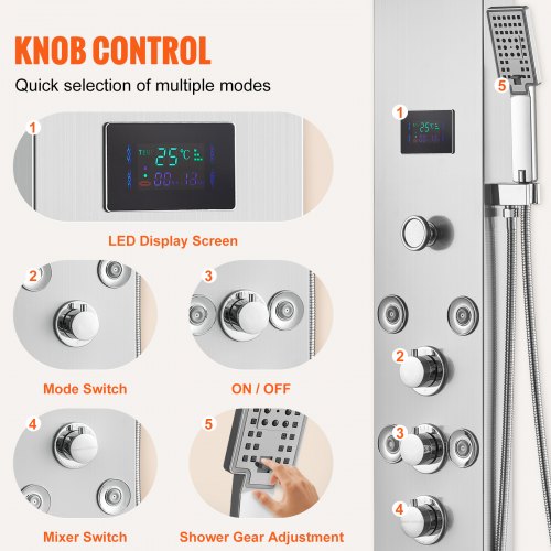 Shower Panel System 6 Shower Modes LED Screen Hydroelectricity Shower