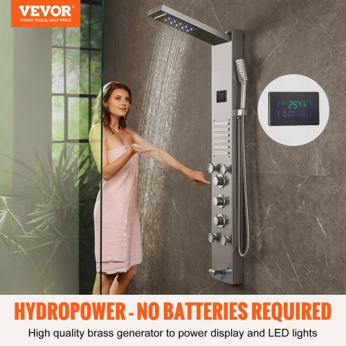 Shower Panel System 6 Shower Modes LED Screen Hydroelectricity Shower