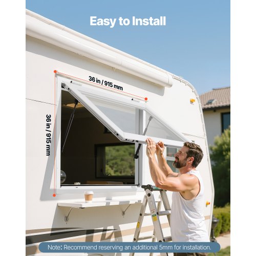 Concession Window 36X36 In Aluminum Alloy Frame Service For Food Truck Up To
