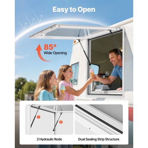 Concession Window 36X36 In Aluminum Alloy Frame Service For Food Truck Up To