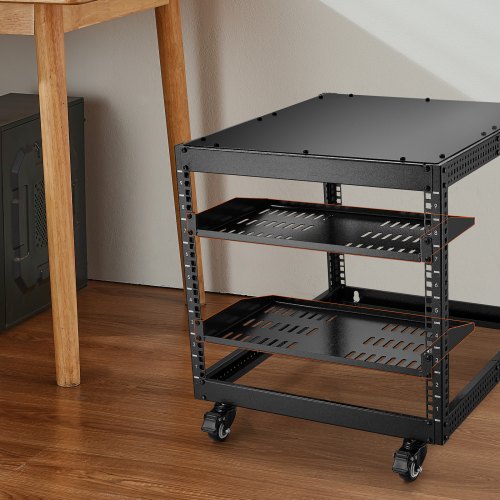 2PCS 1U Server Rack Shelf 10254 mm Depth 50 lbs Max Load Capacity Vented